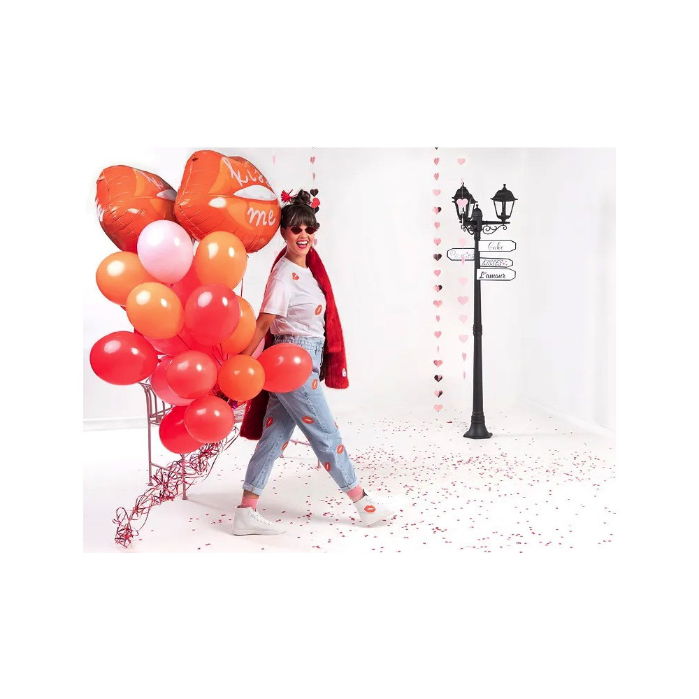 Balon foliowy Usta, Kiss Me - czerwony, 86,5 x 65 cm