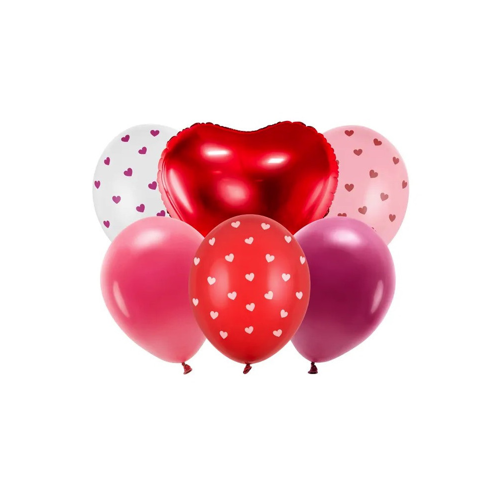 Set of latex balloons, Be Mine Valentine - 30 cm, 6 pcs.