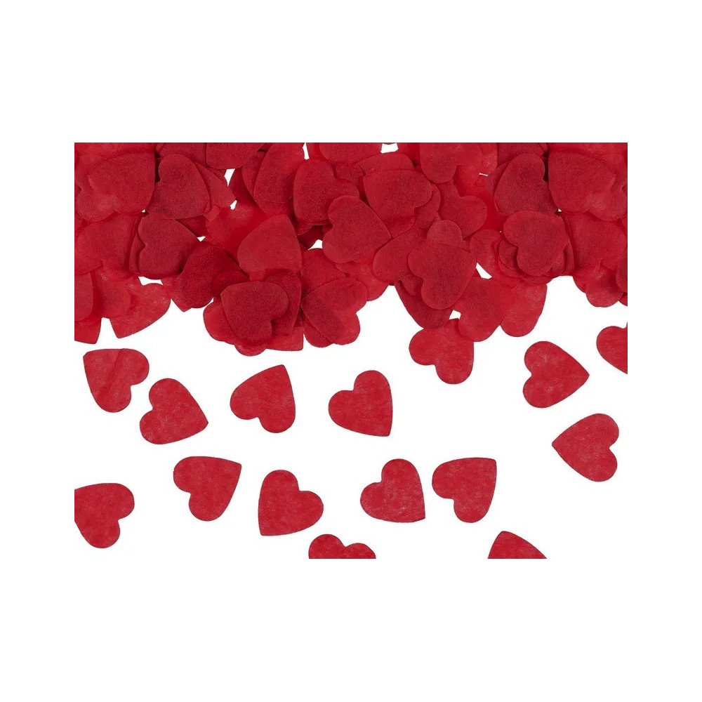 Konfetti papierowe, Serca - czerwone, 1,6 x 1,6 cm, 15 g