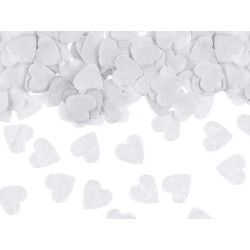 Konfetti papierowe, Serca - białe, 1,6 x 1,6 cm, 15 g