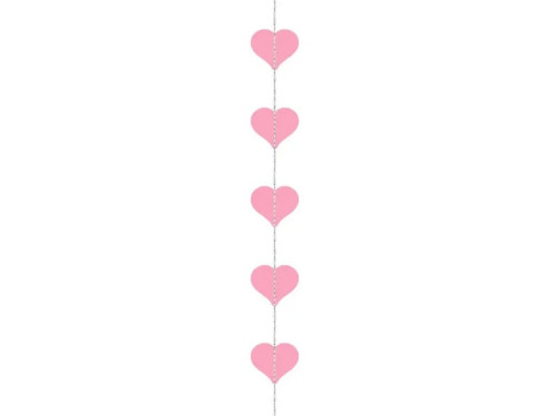 Banner, Hearts - pink, 8 cm x 3 m
