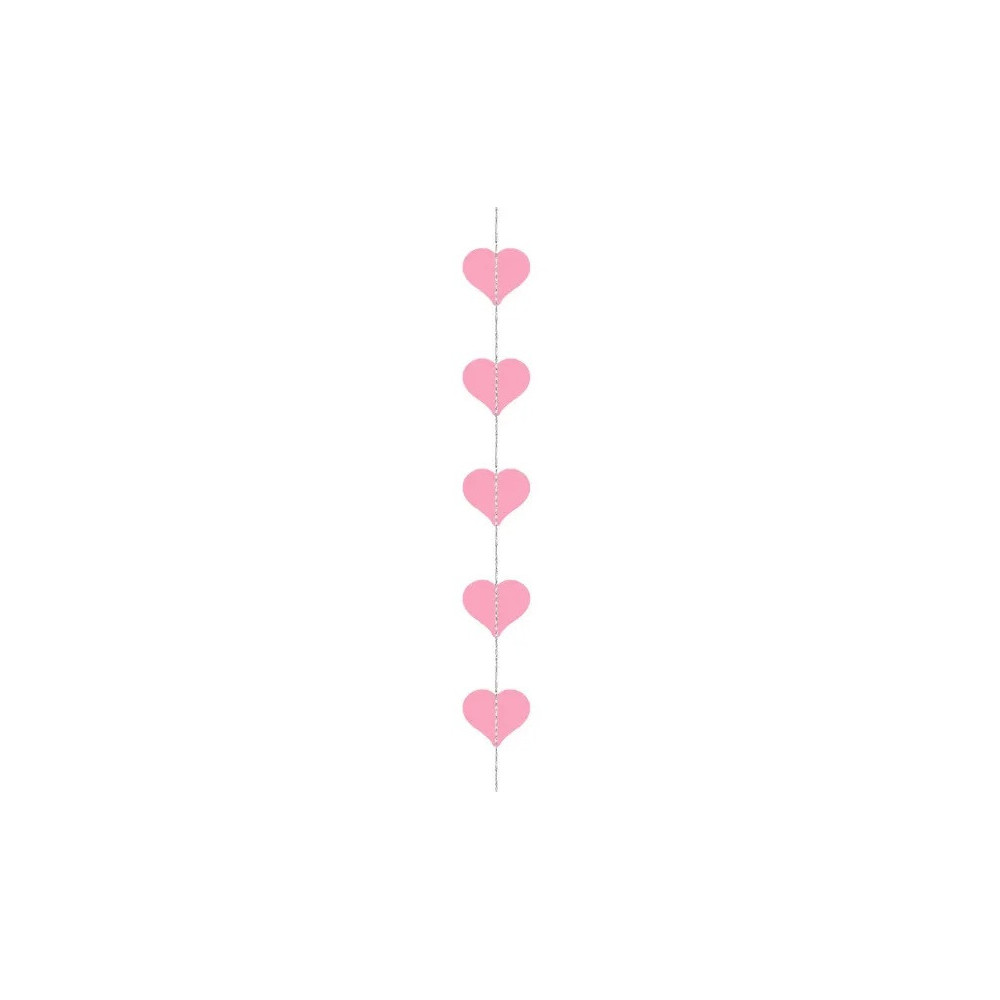 Banner, Hearts - pink, 8 cm x 3 m