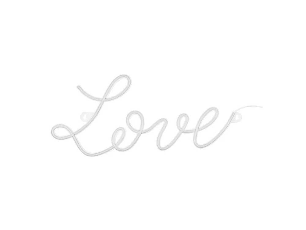 LED Love sign - white, warm light, 61 x 27,4 cm
