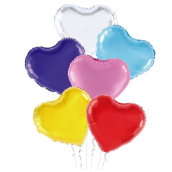 Set of foil balloons, Heart - 45 cm, 6 pcs.