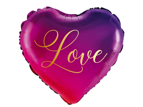 Foil balloon Heart, Love - ombre, 35 cm