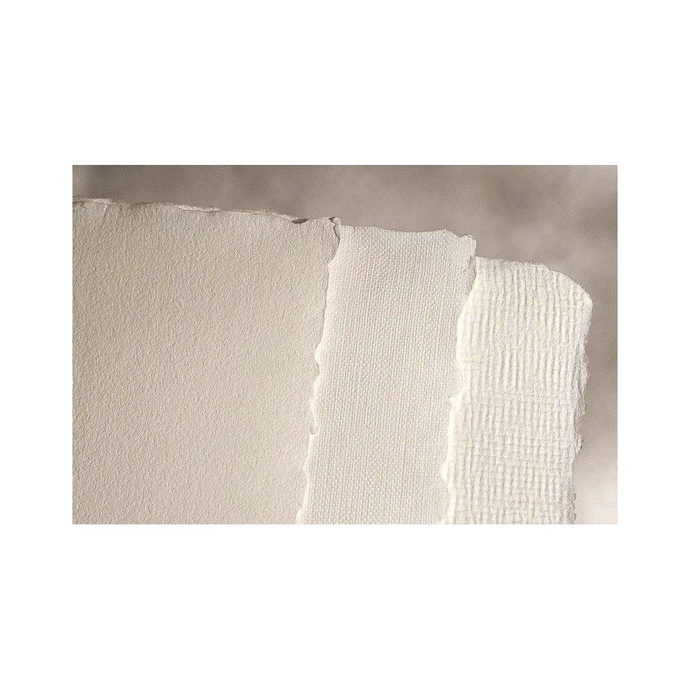 Papier czerpany - Kalander - biały, len, A5
