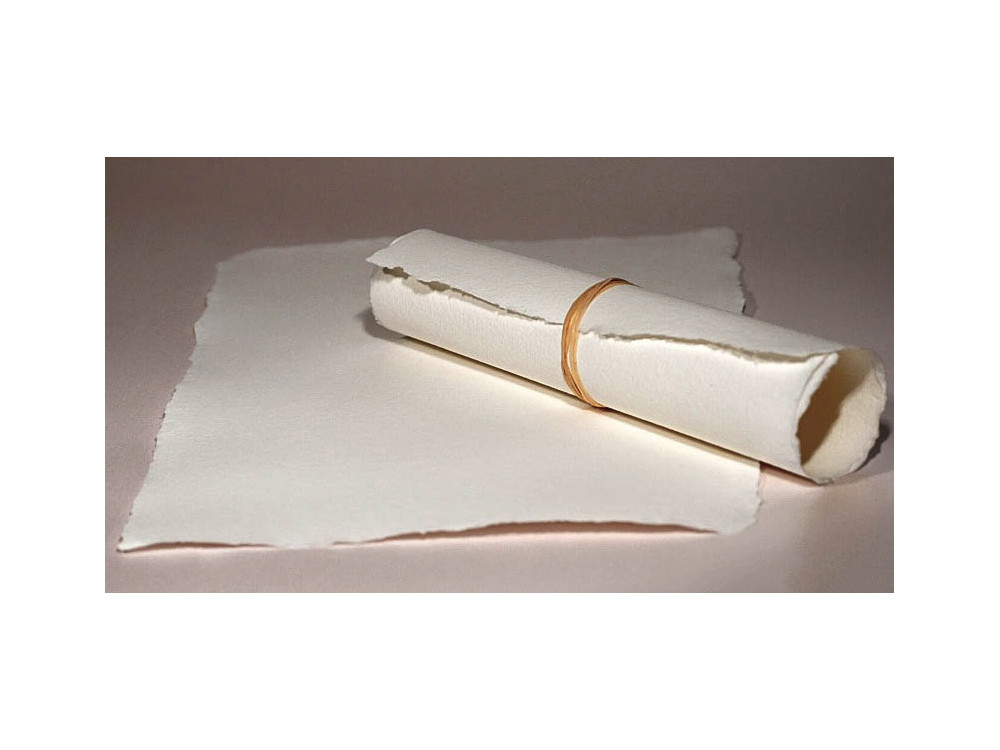 Handmade paper - Kalander - white, linen, A4