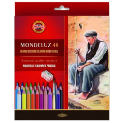 Art set of Aquarell Pencils with brushes - Koh-I-Noor - 48 pcs.