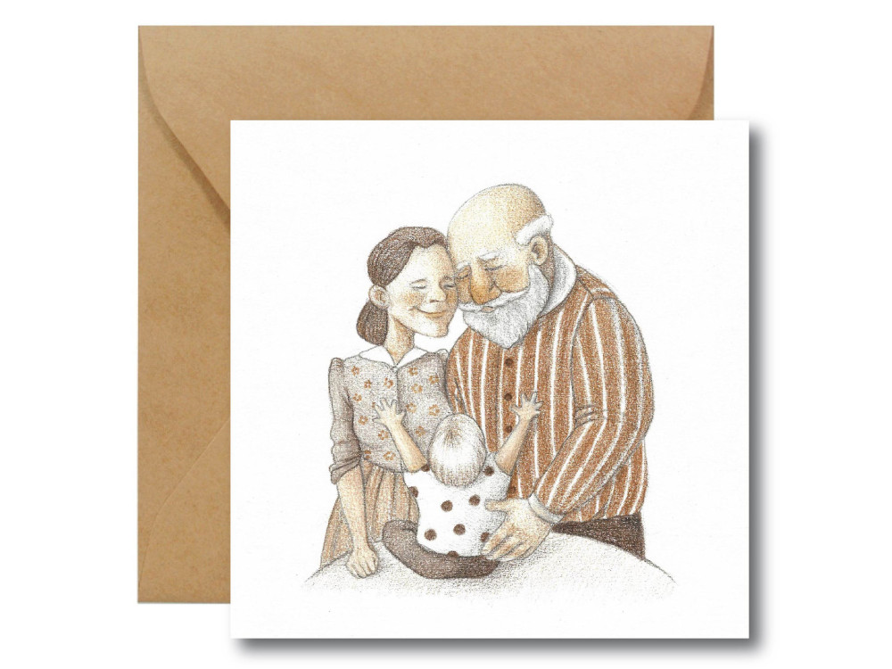 Kartka okolicznościowa - Hi Little - Babcia i Dziadek, 14,5 x 14,5 cm