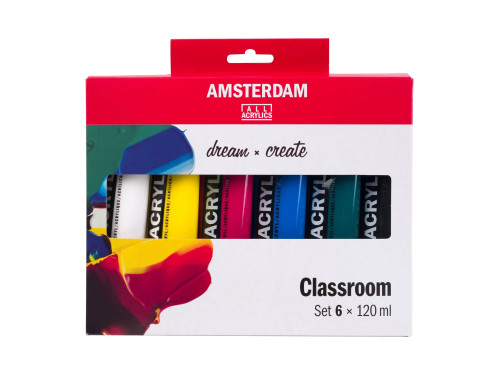 Set of acrylic paints, Classroom - Amsterdam - 6 colors x 120 ml