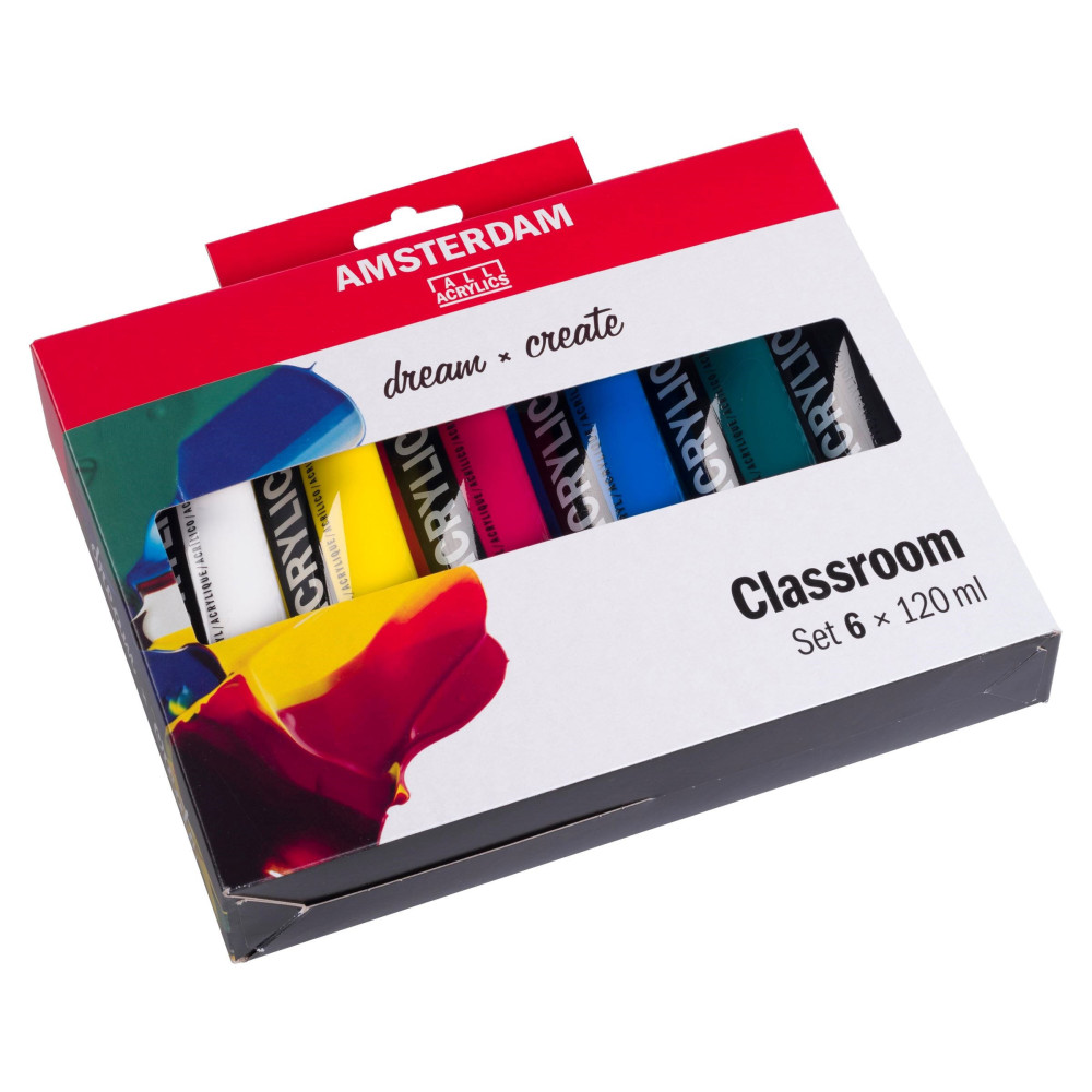 Set of acrylic paints, Classroom - Amsterdam - 6 colors x 120 ml