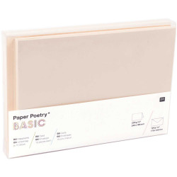 Set of folded cards and envelopes - Paper Poetry - Ivory, B6, 15 pcs.