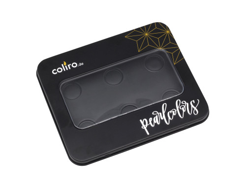 Metal box for 6 watercolor paints - Coliro Pearl Colors - black