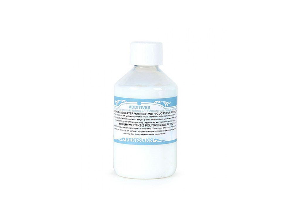 Medium and water varnish for acrylics - Renesans - gloss, 250 ml