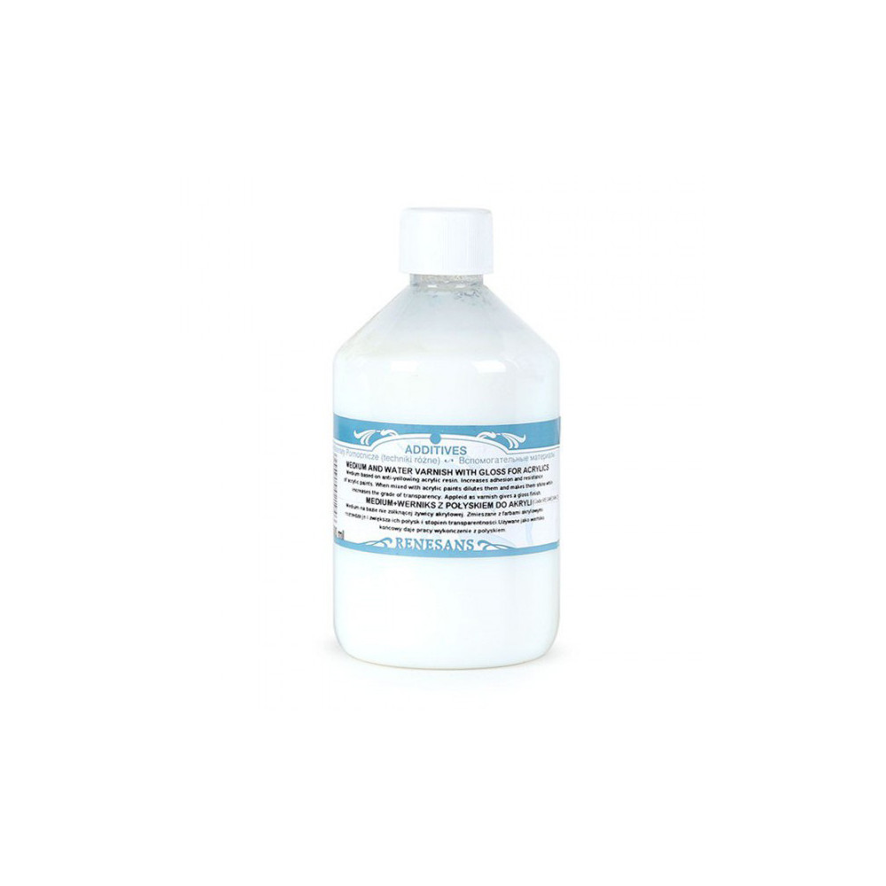 Medium and water varnish for acrylics - Renesans - gloss, 500 ml