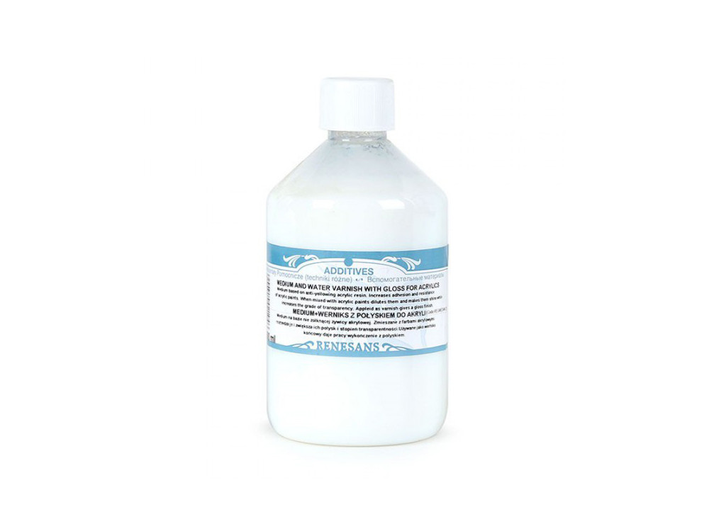 Medium and water varnish for acrylics - Renesans - gloss, 500 ml