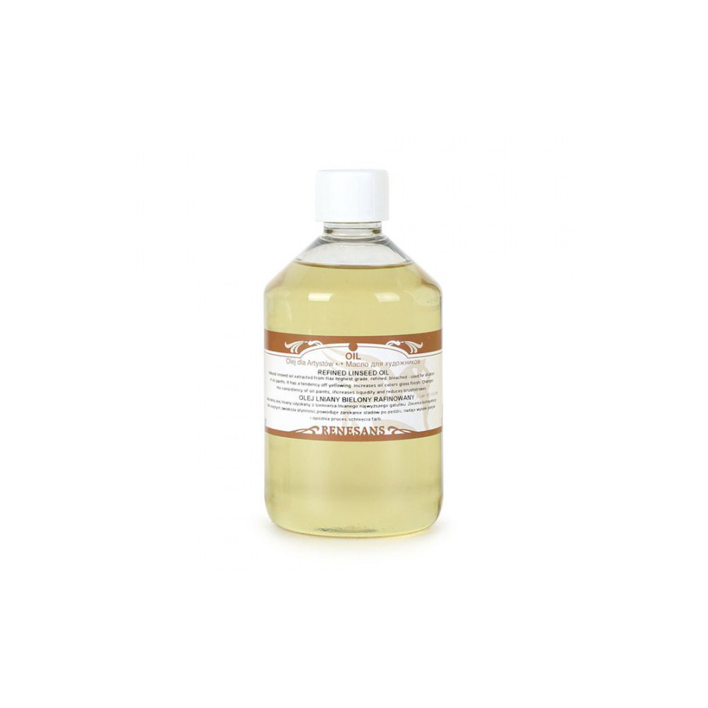 Olej lniany bielony, rafinowany - Renesans - połysk, 500 ml