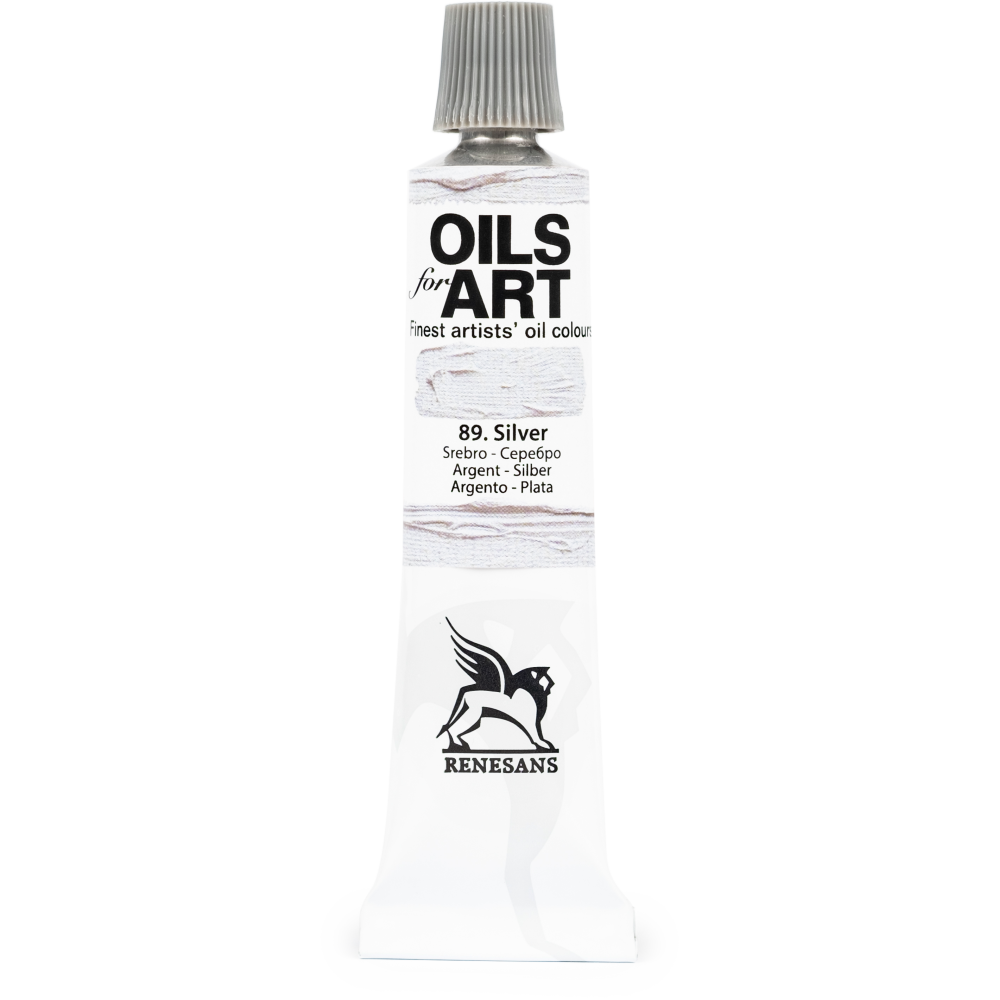 Metallic oil paint Olej For Art - Renesans - 89, silver, 20 ml
