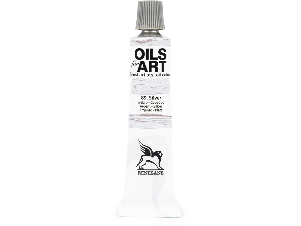 Metallic oil paint Olej For Art - Renesans - 89, silver, 20 ml