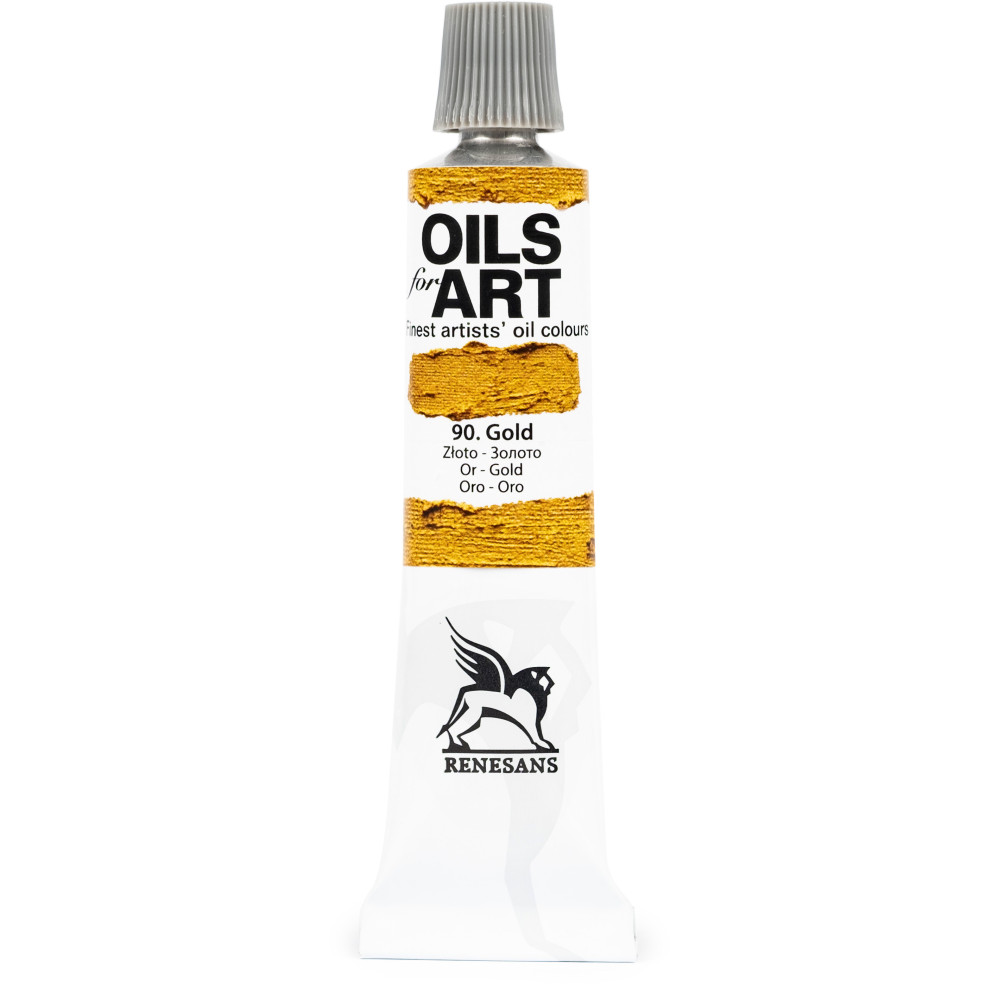 Metallic oil paint Olej For Art - Renesans - 90, gold, 20 ml