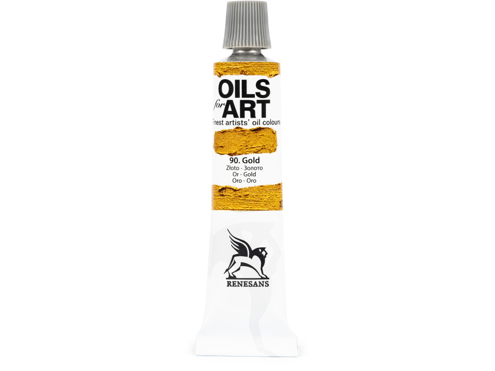 Metallic oil paint Olej For Art - Renesans - 90, gold, 20 ml
