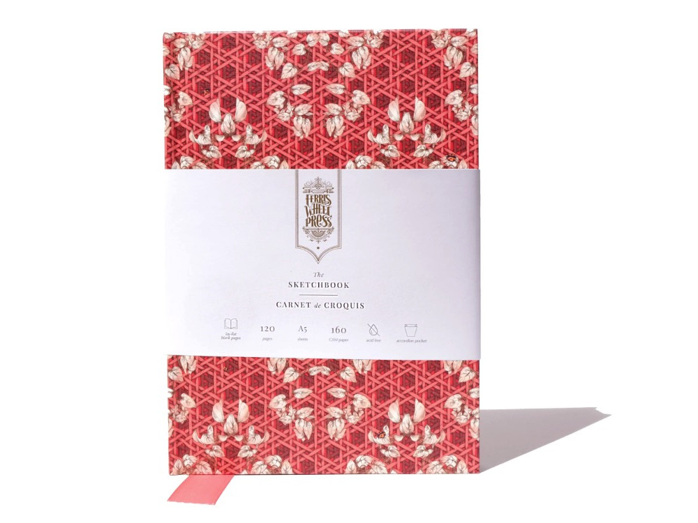 Sketchbook Enveloped in Rattan - Ferris Wheel Press - Red, 160 g, A5