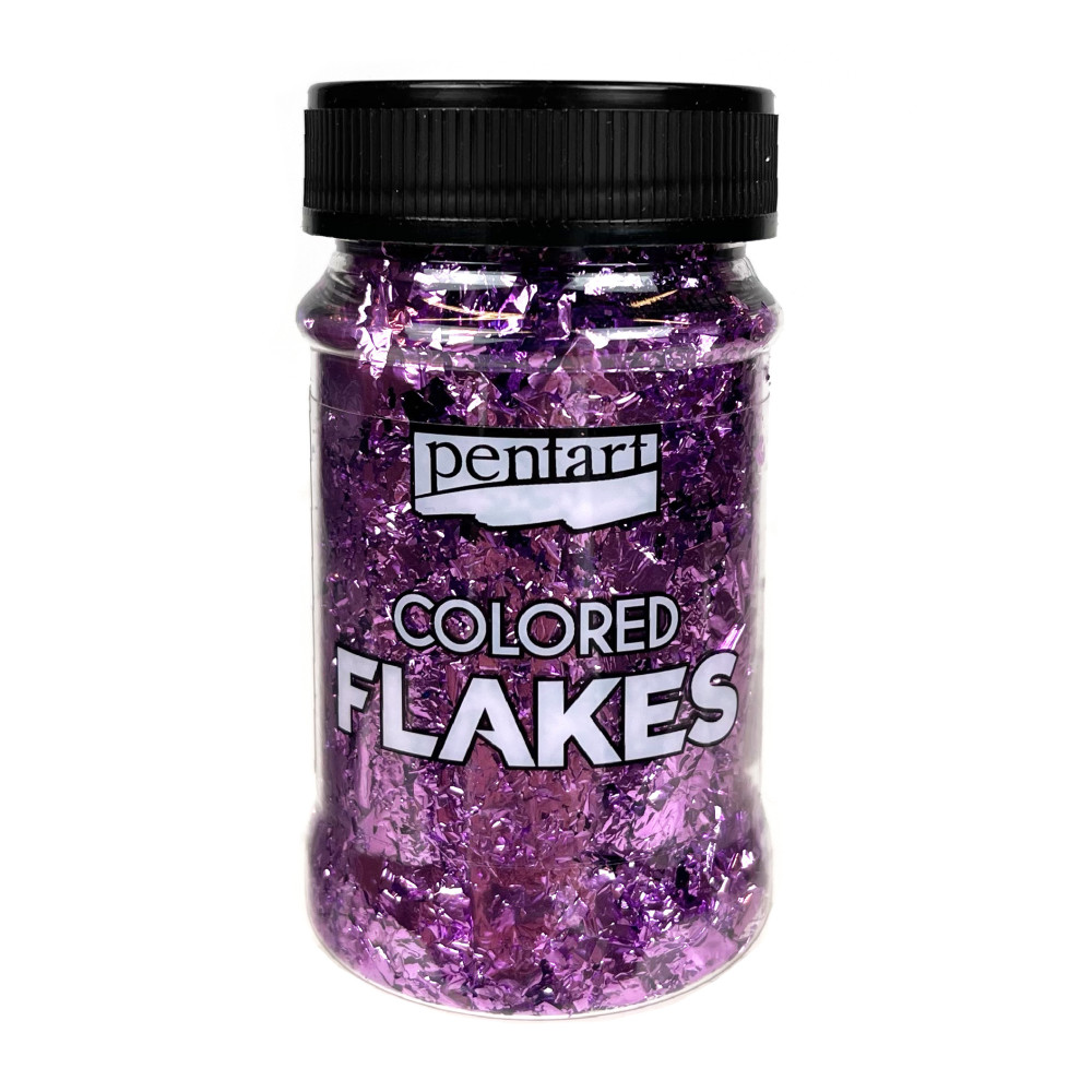 Folia do złoceń w płatkach Colored Flakes - Pentart - jasnofioletowa, 100 ml