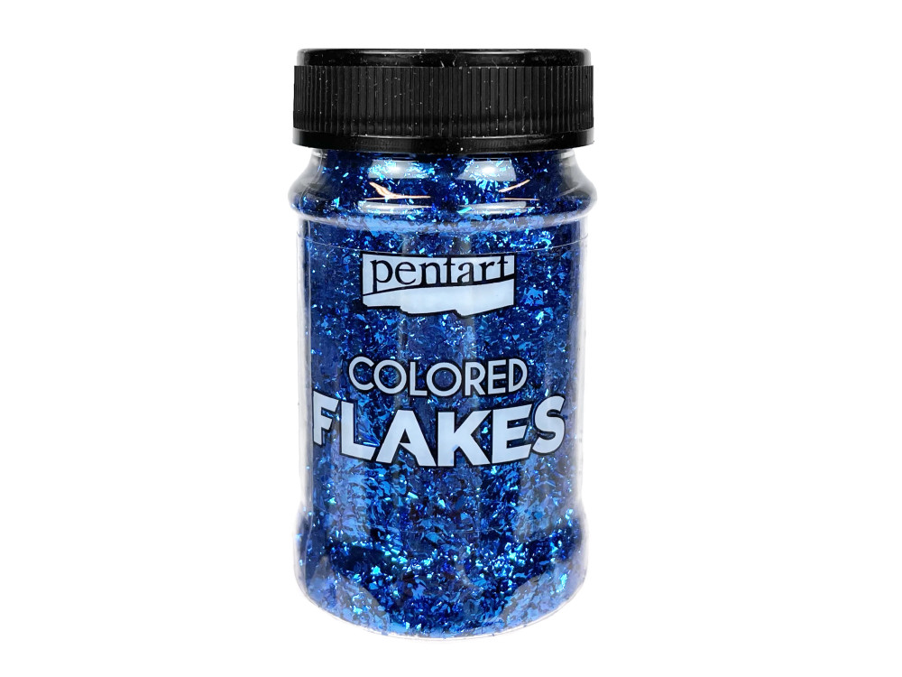 Folia do złoceń w płatkach Colored Flakes - Pentart - niebieska, 100 ml