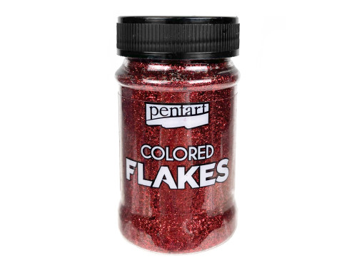 Decor foil Colored Flakes - Pentart - red, 100 ml