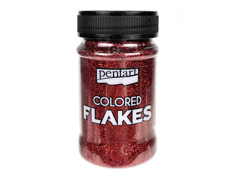 Decor foil Colored Flakes - Pentart - red, 100 ml