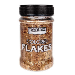 Folia do złoceń w płatkach Colored Flakes - Pentart - różowe złoto, 100 ml