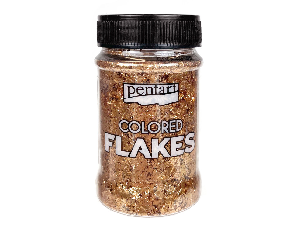 Decor foil in flakes - Pentart - rose gold, 100 ml