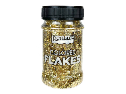 Decor foil in flakes - Pentart - baroque gold, 100 ml