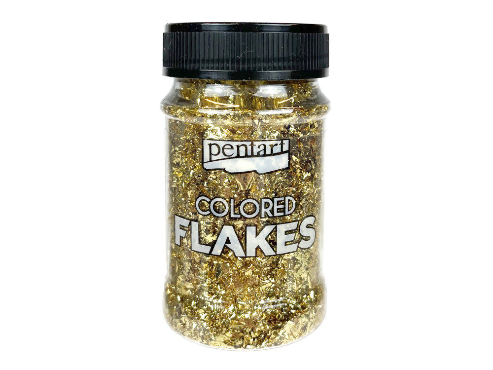 Decor foil in flakes - Pentart - baroque gold, 100 ml