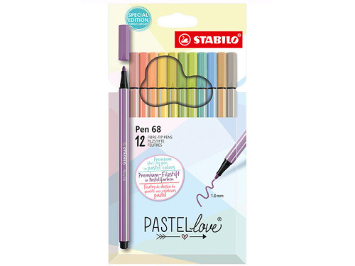 Zestaw flamastrów Pen 68 Pastellove - Stabilo - 12 kolorów