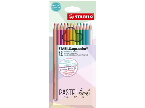 Set of Aquacolor Pastellove pencils - Stabilo - 12 pcs.