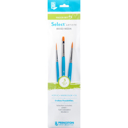 Synthetic Select Artiste brushes, Value Set 3 - Princeton - 3 pcs.
