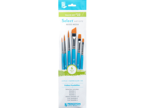Synthetic Select Artiste brushes, Value Set 22 - Princeton - 6 pcs.
