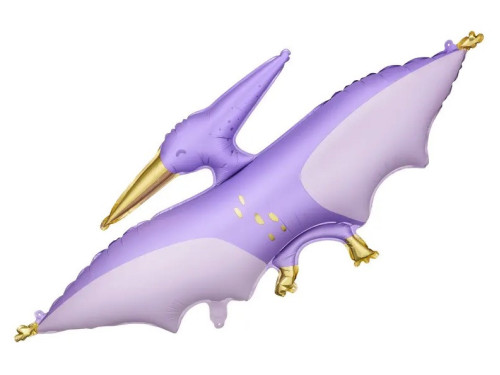 Foil balloon, Pterodactyl - violet, 120 x 62 cm