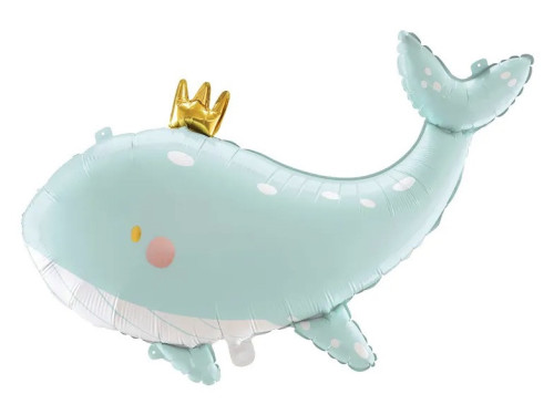 Foil balloon, Whale - blue, 120 x 62 cm