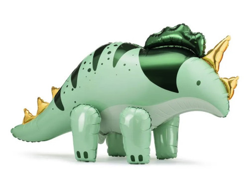 Balon foliowy, Triceratops - zielony, 101 x 60,5 cm
