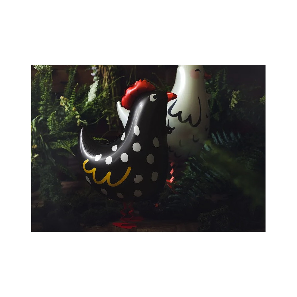 Foil balloon, Chicken - black, 48 x 60 cm