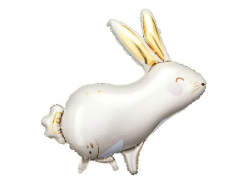 Foil balloon, Rabbit - white, 48 x 60 cm