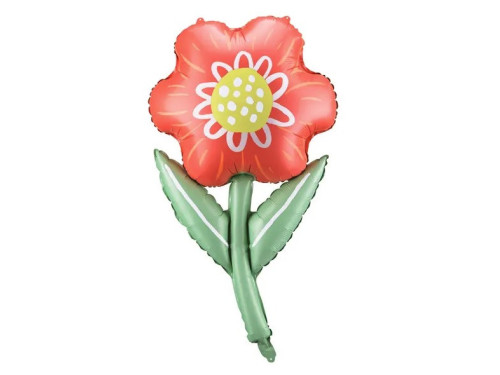 Foil balloon, Flower - red, 53 x 96 cm