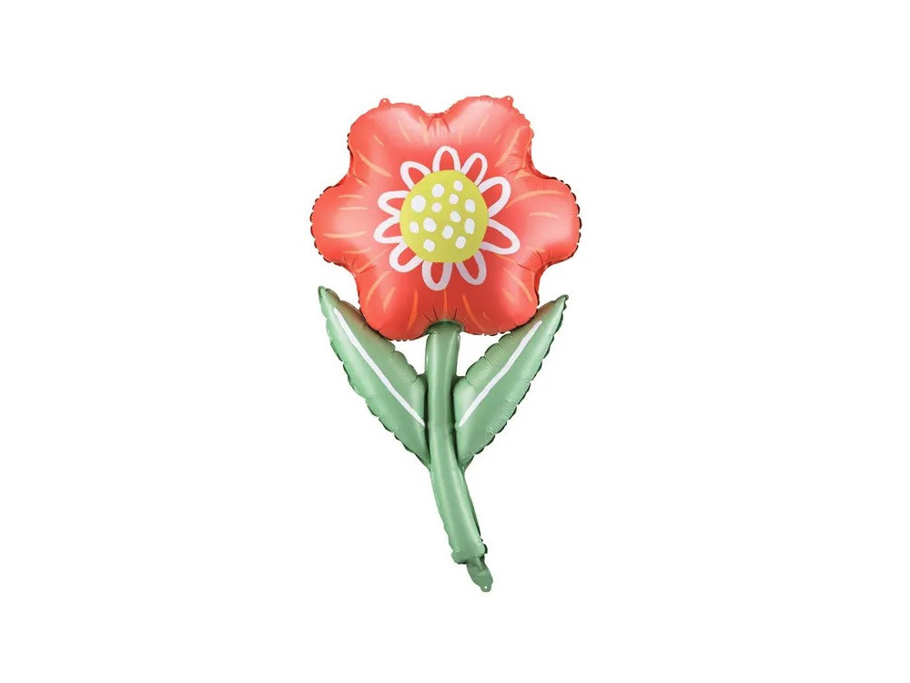 Foil balloon, Flower - red, 53 x 96 cm