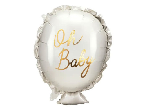 Foil balloon, Oh Baby - white, 53 x 69 cm