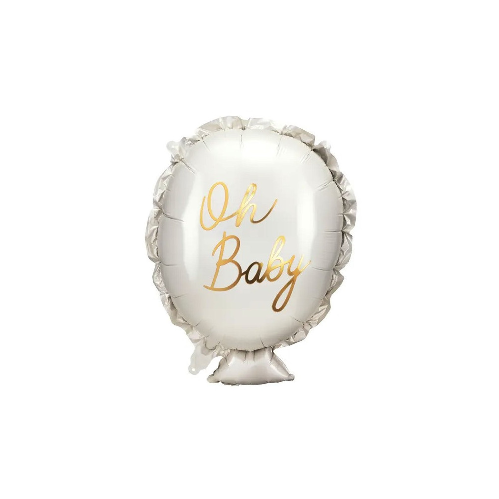 Balon foliowy, Oh Baby - biały, 53 x 69 cm