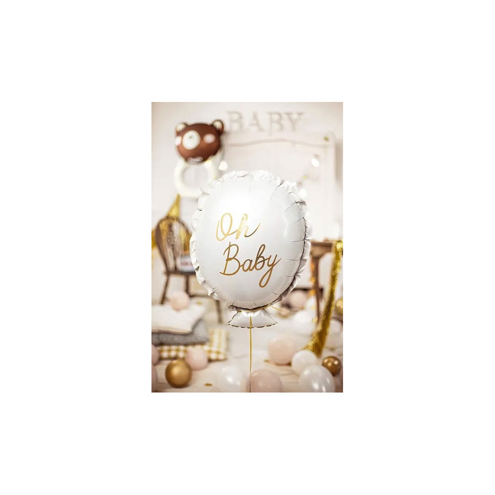 Foil balloon, Oh Baby - white, 53 x 69 cm