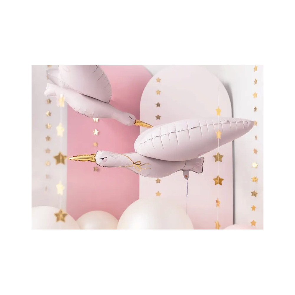 Foil balloon, Stork - light pink, 103 x 60 cm