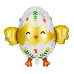 Balon foliowy, Kurczaczek, Pisklę w jajku - żółty, 78,5 x 64,5 cm
